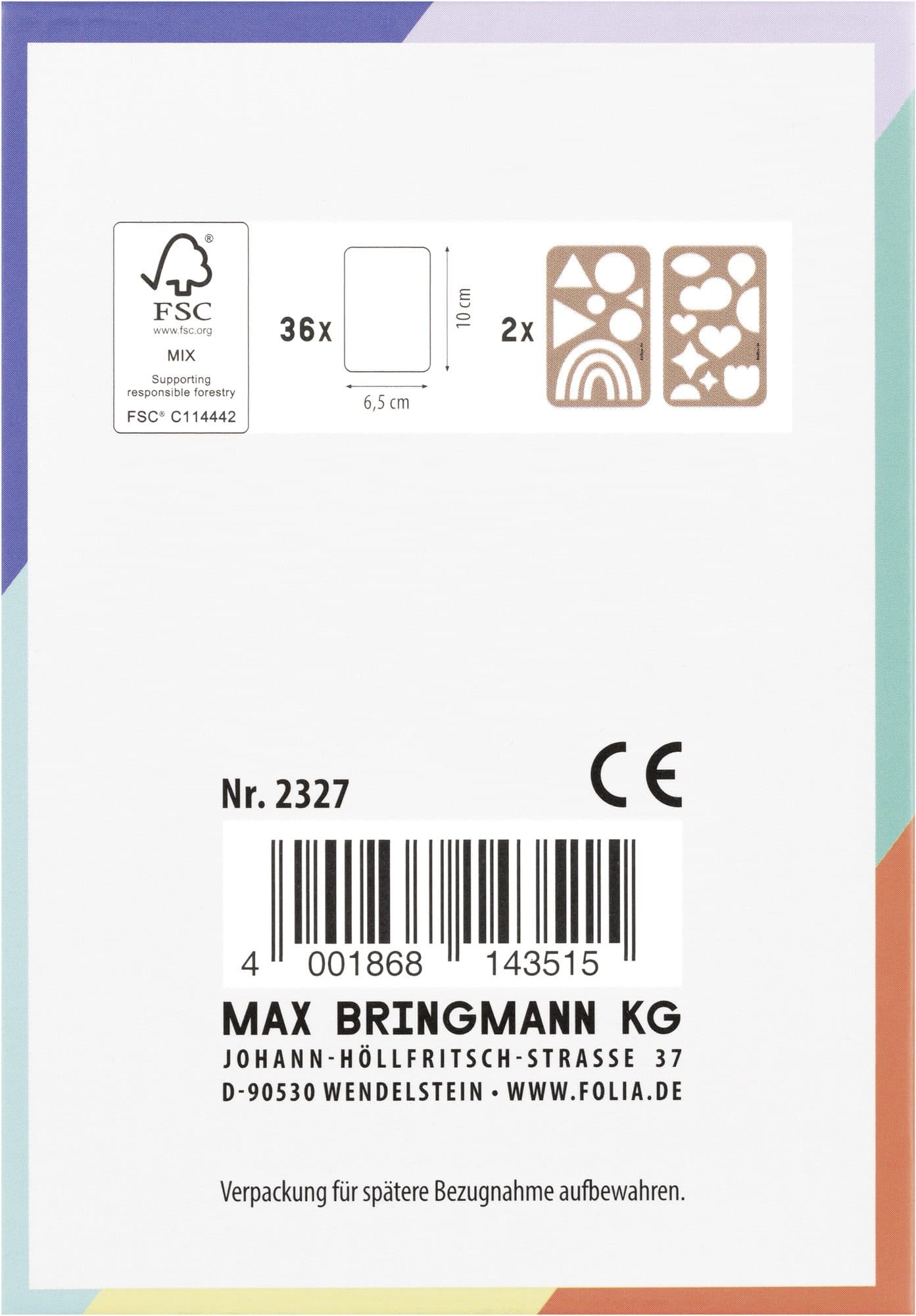 Speelkaarten Folia Blanco 6.5x10cm pak à 36 stuks 3