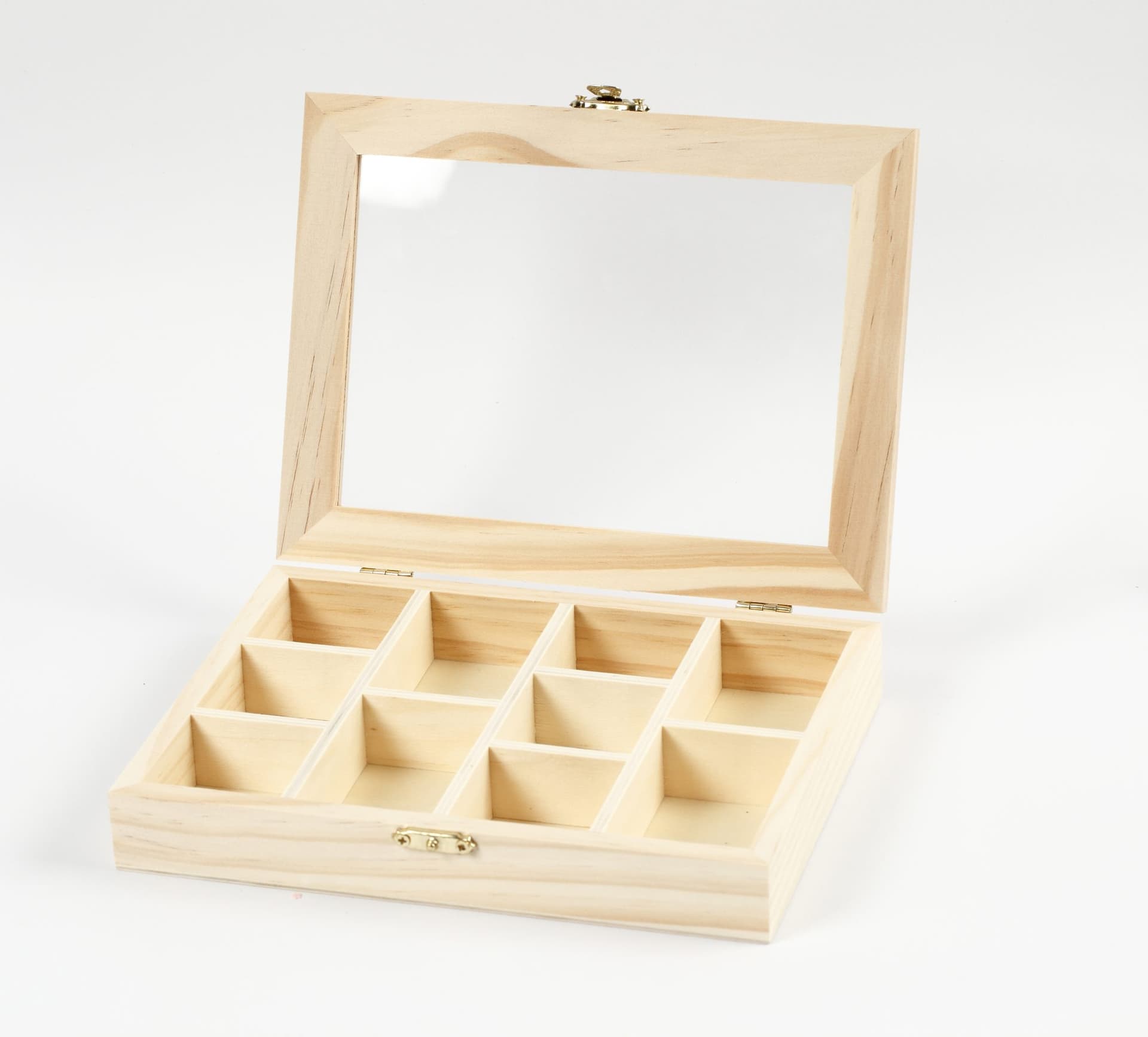 Doos Creativ Company 15.5x20.5x3.5cm hout met glazen deksel 2
