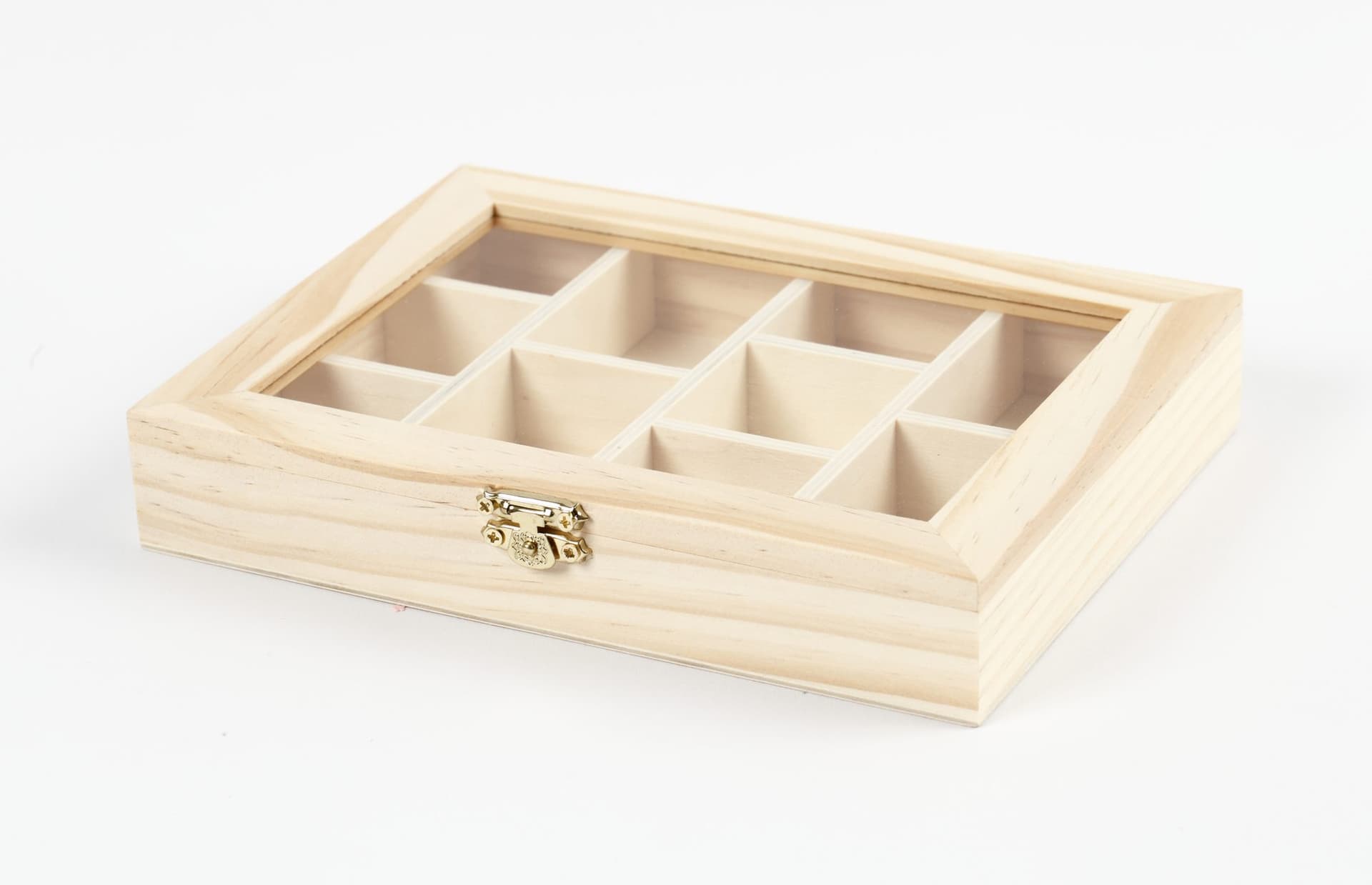 Doos Creativ Company 15.5x20.5x3.5cm hout met glazen deksel 3