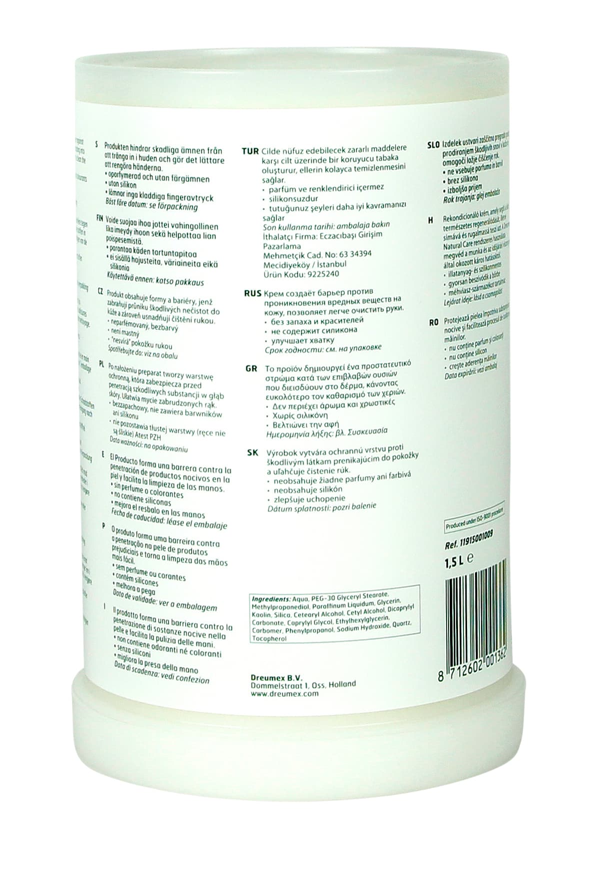 Handcrème Dreumex Universal Protect vulling One2clean 1500ml 2