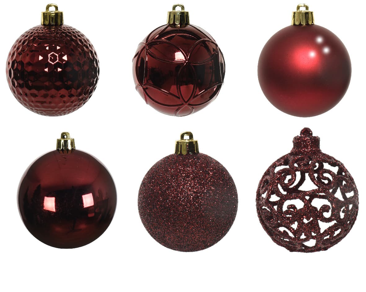 Kerstballenmix Decoris ossenbloed koker à 37 stuks 2