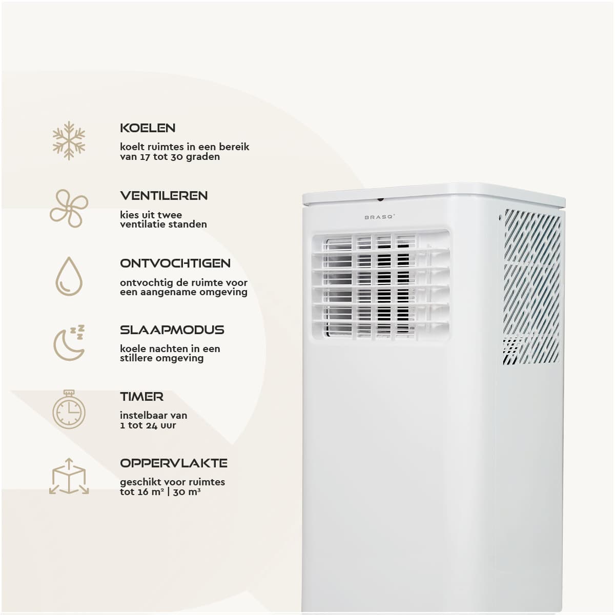 Airconditioning BRASQ MAC9000 9000 BTU wit 6