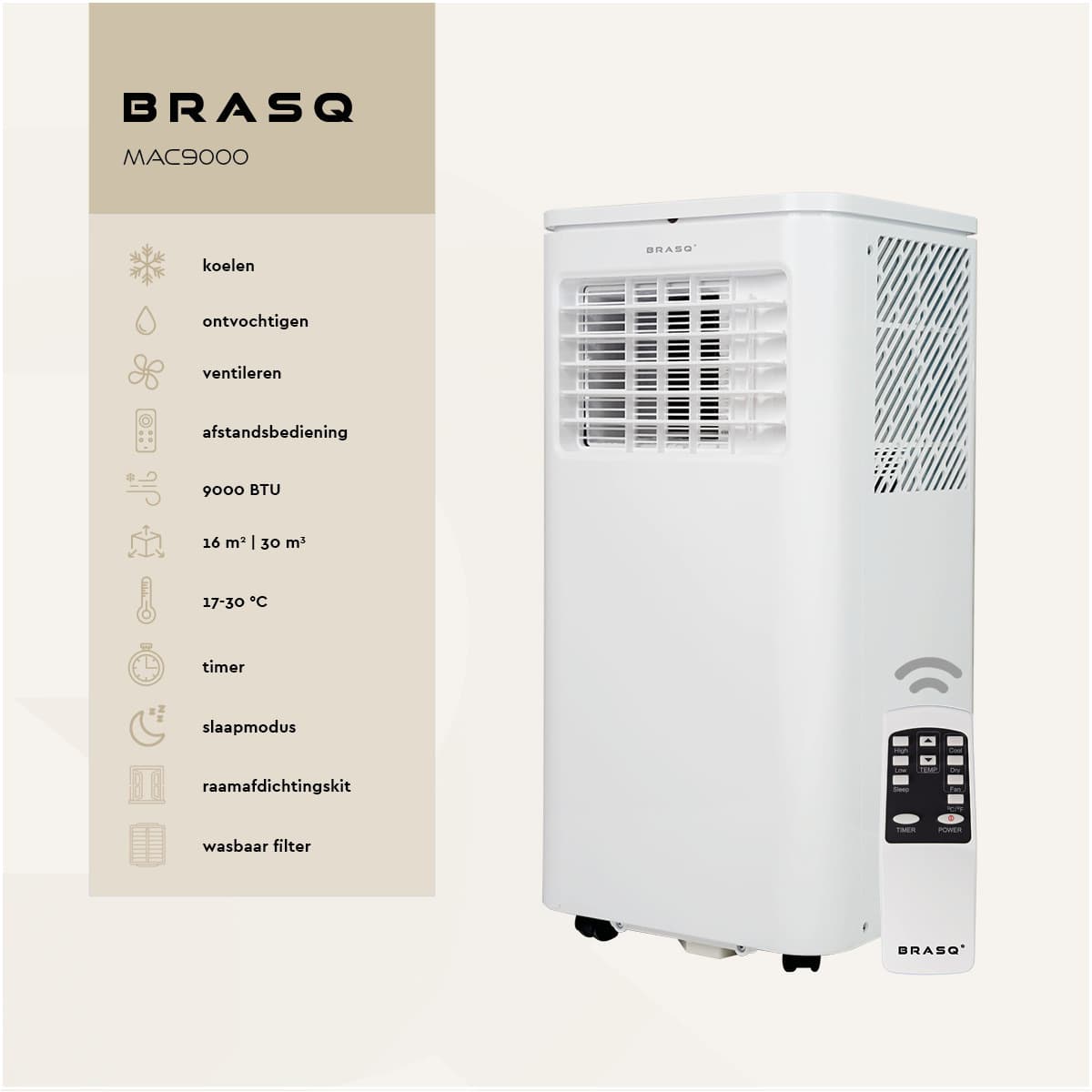 Airconditioning BRASQ MAC9000 9000 BTU wit 7