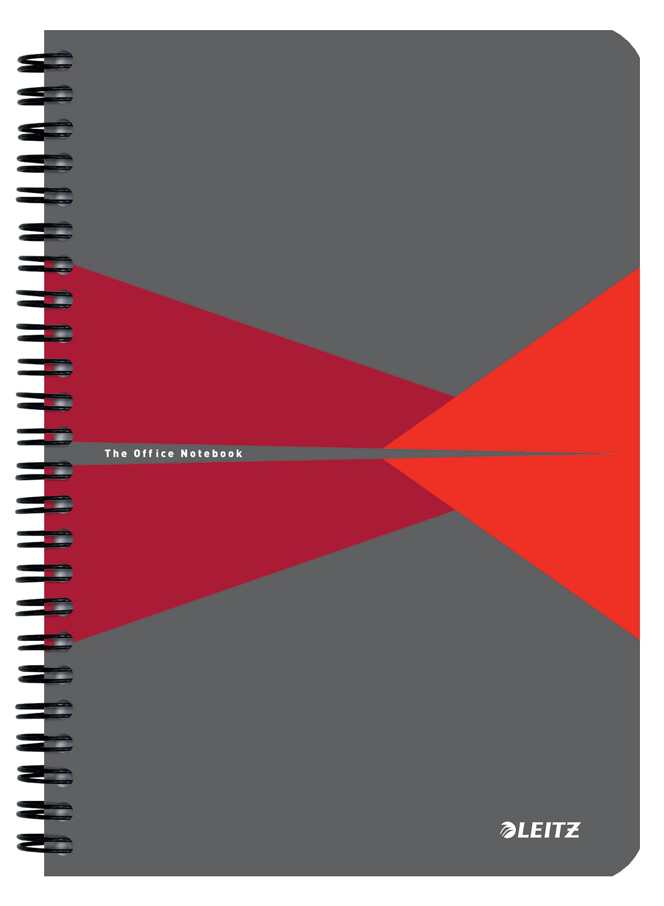 Notitieboek Leitz Office A5 lijn 180 pagina's 80gr grijs rood