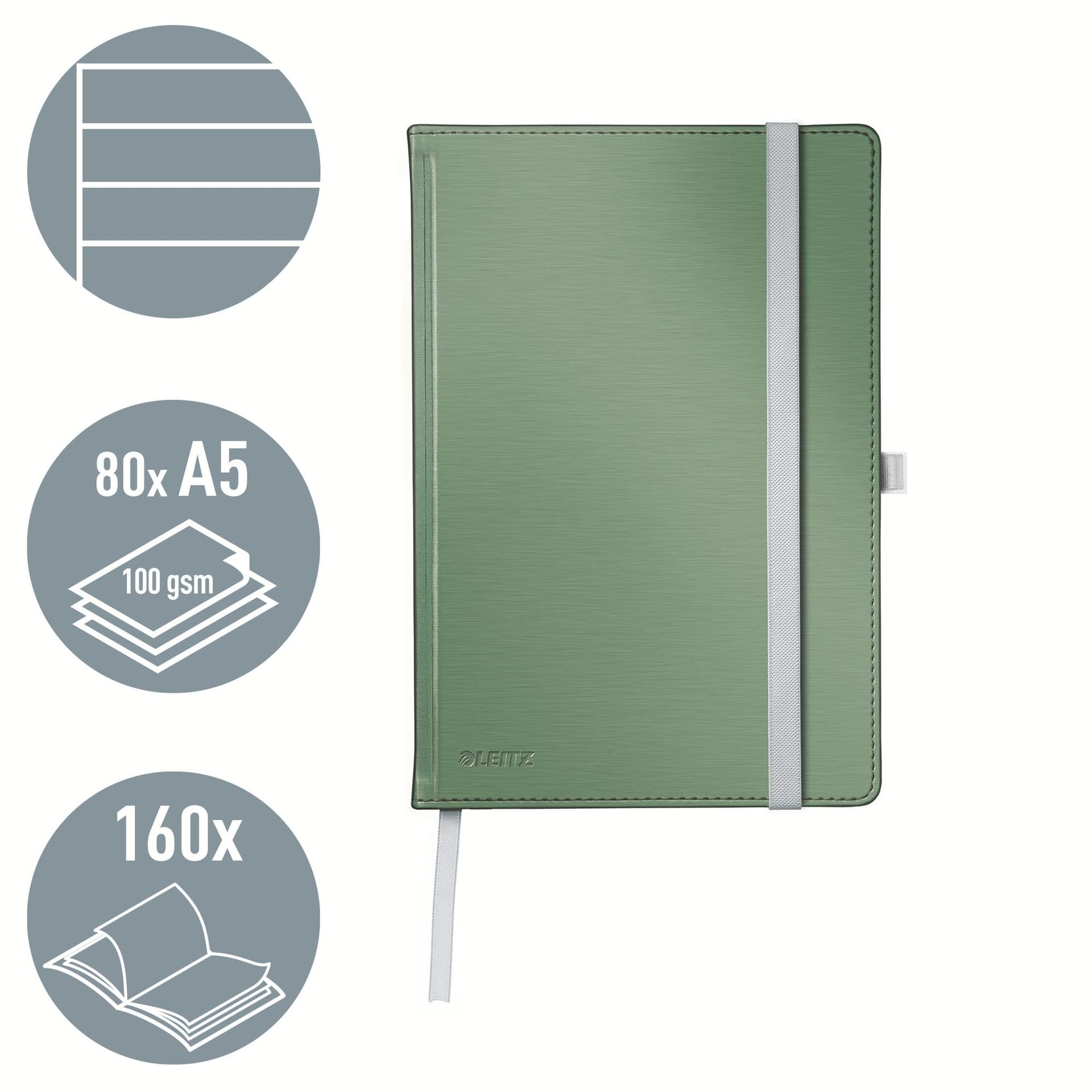 Notitieboek Leitz Style A5 lijn 160 pagina's 100gr groen 2