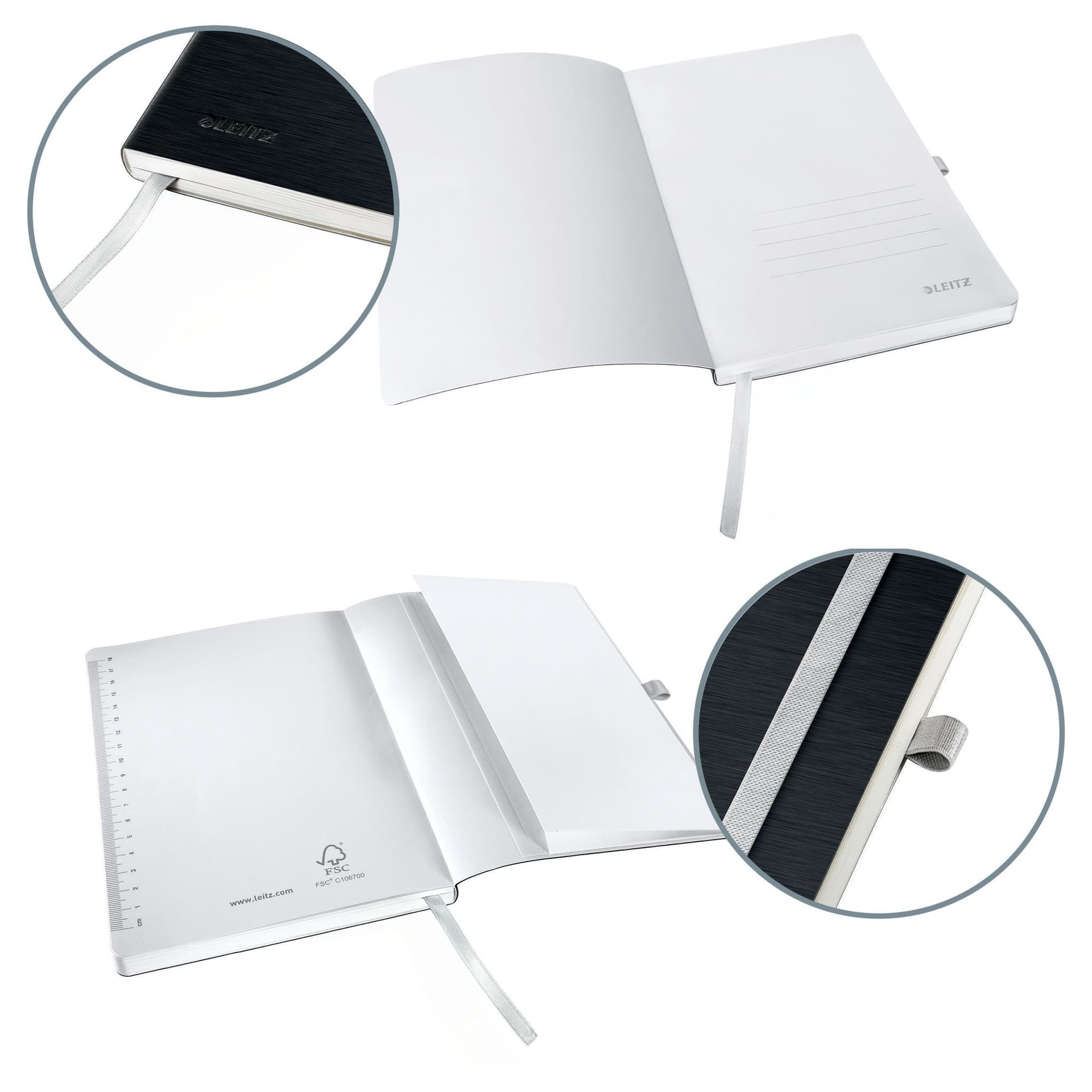 Notitieboek Leitz Style A5 lijn 160 pagina's 100gr zwart 5