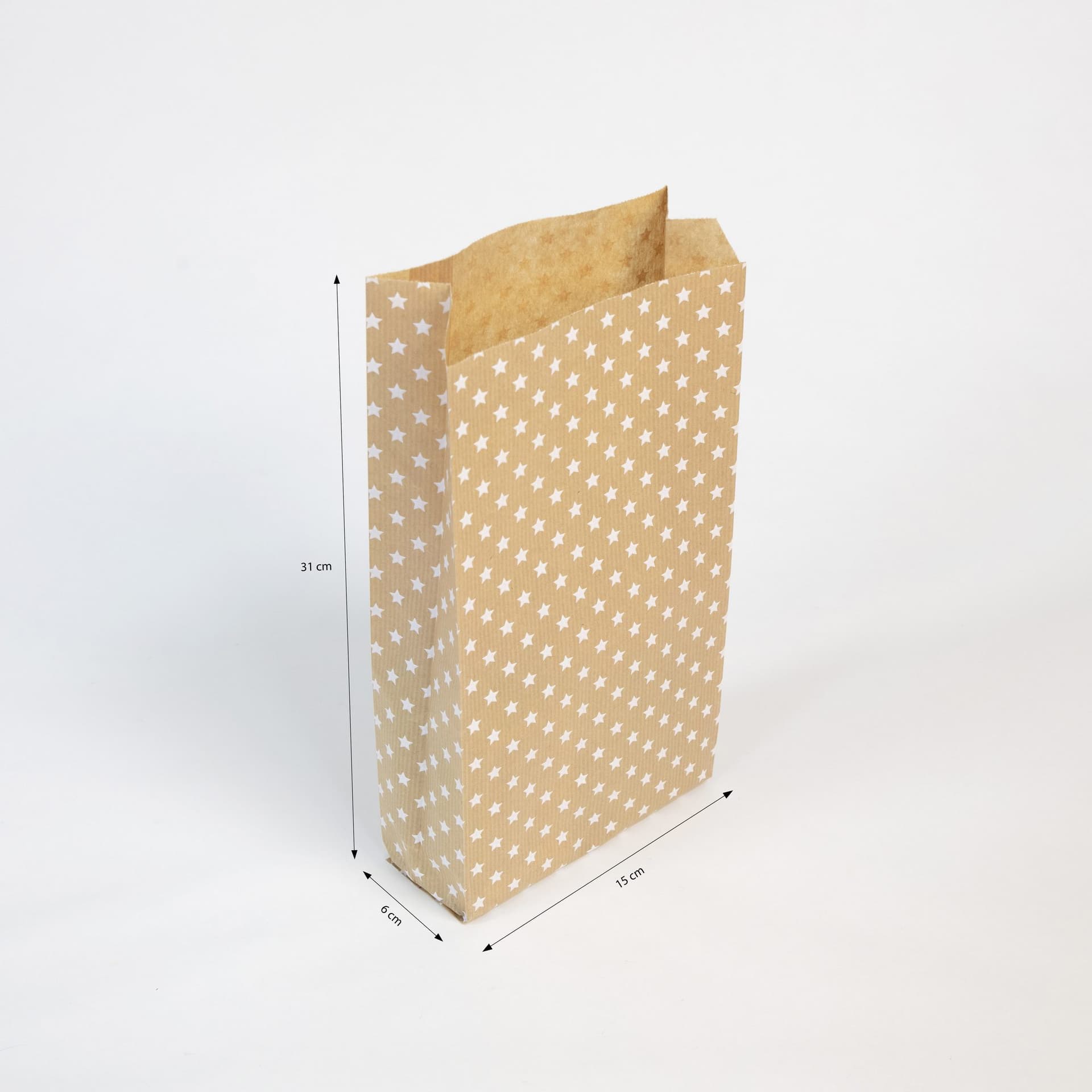 Cadeauzak Clairefontaine16x30x5cm kraft sterren 50 stuks 2