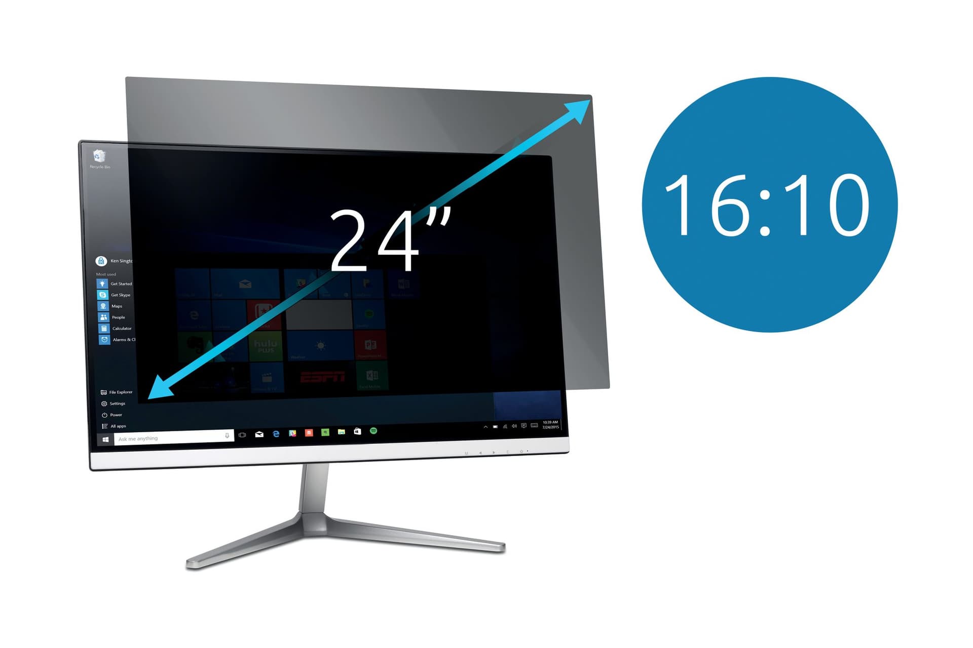 Privacyfilter Kensington 2-weg voor 24" monitors 16:10 2