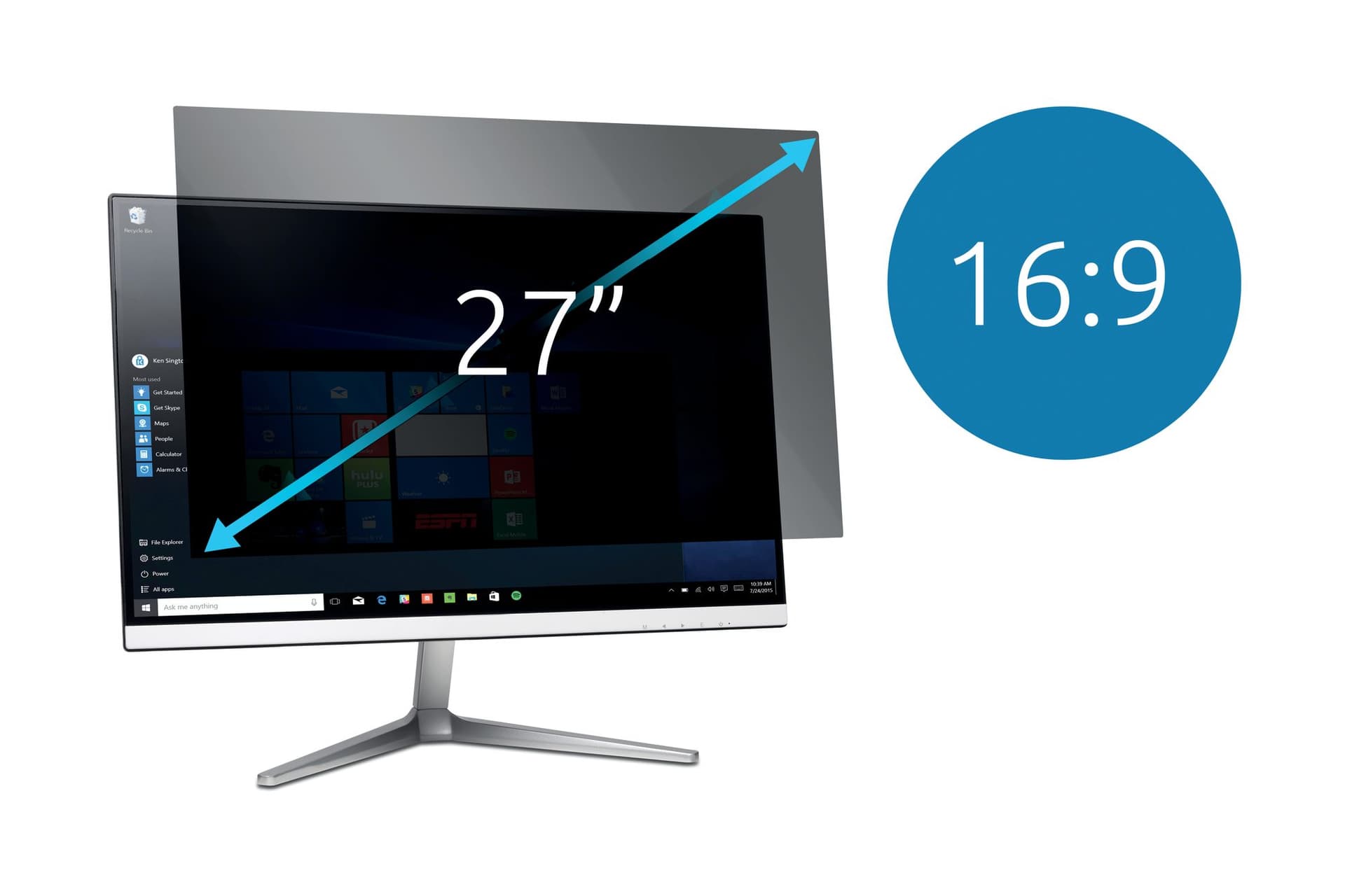 Privacyfilter Kensington 2-weg voor 27" monitors 16:9 2