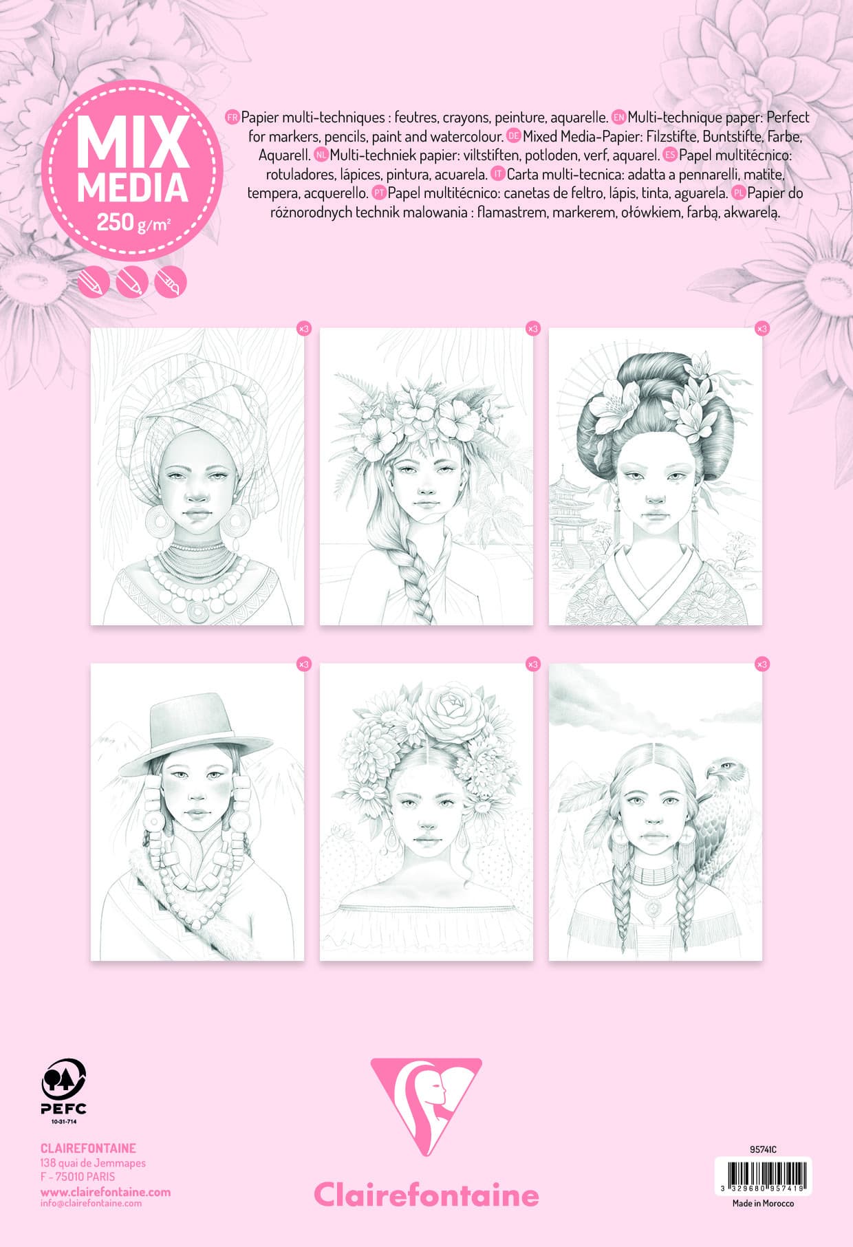 Kleurboek Clairefontaine Odelia A4 Vrouwen 2