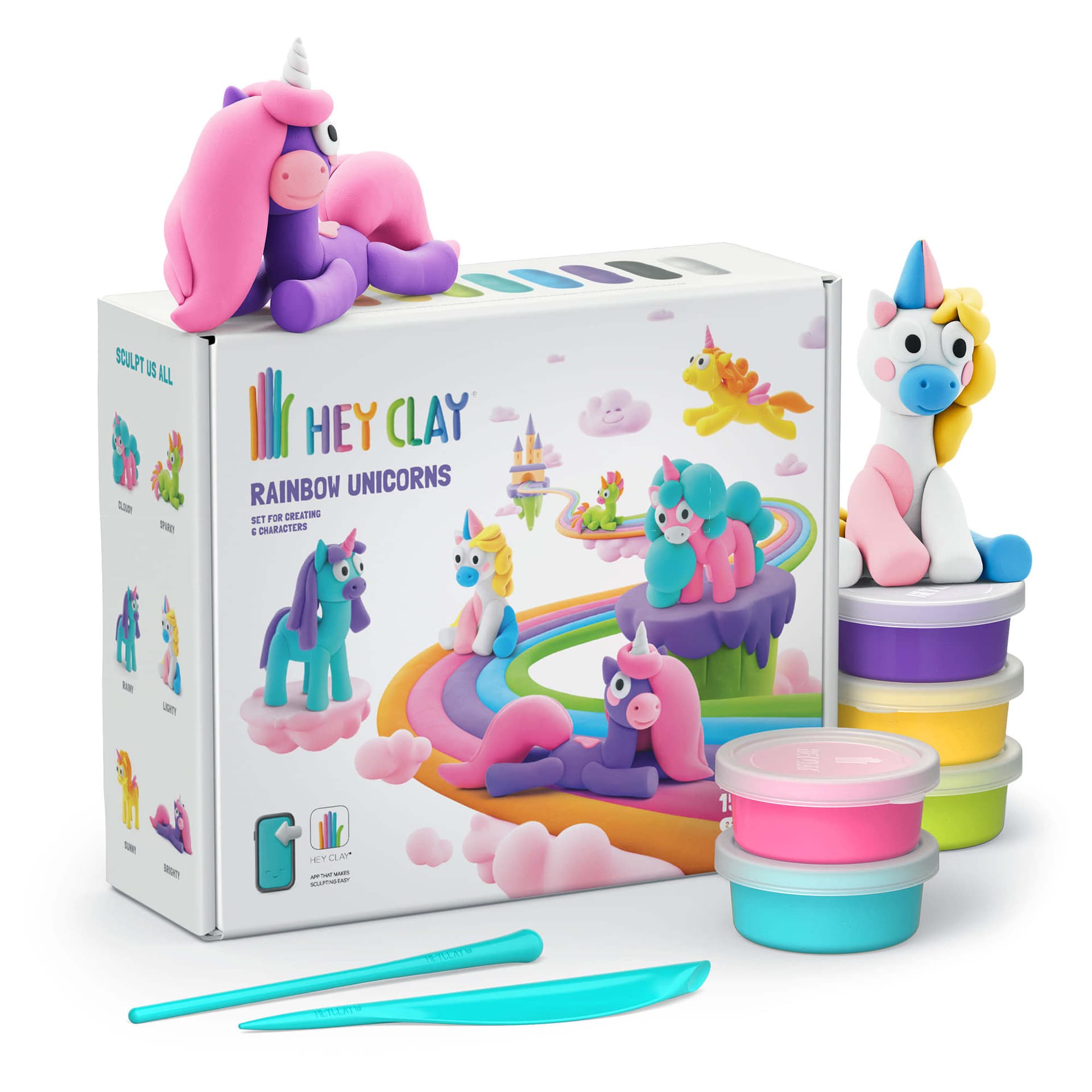 Klei Hey Clay eenhoorn set à 15 delen 2