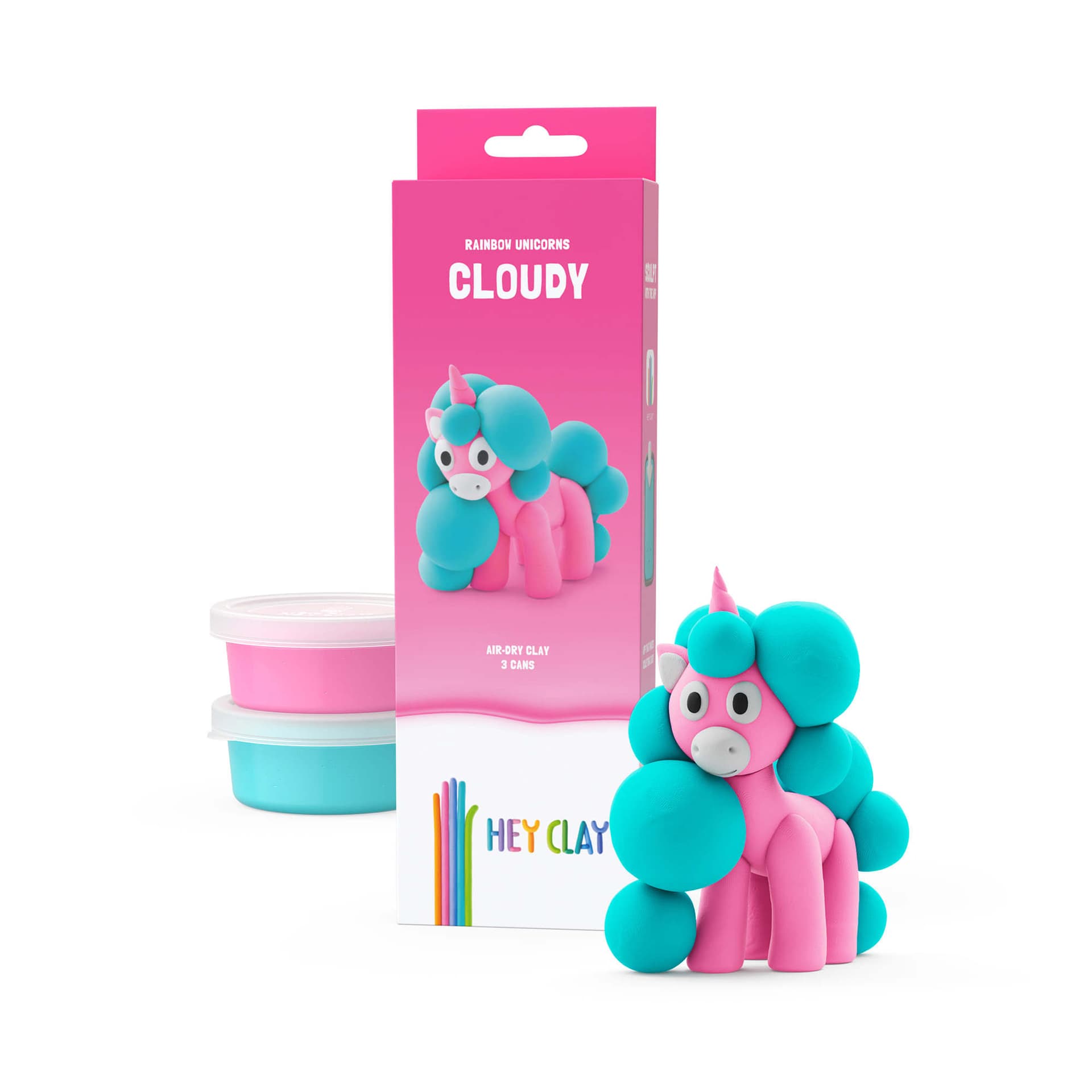 Klei Hey Clay eenhoorn set à 3 delen