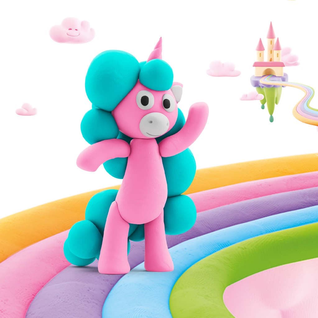 Klei Hey Clay eenhoorn set à 3 delen 2