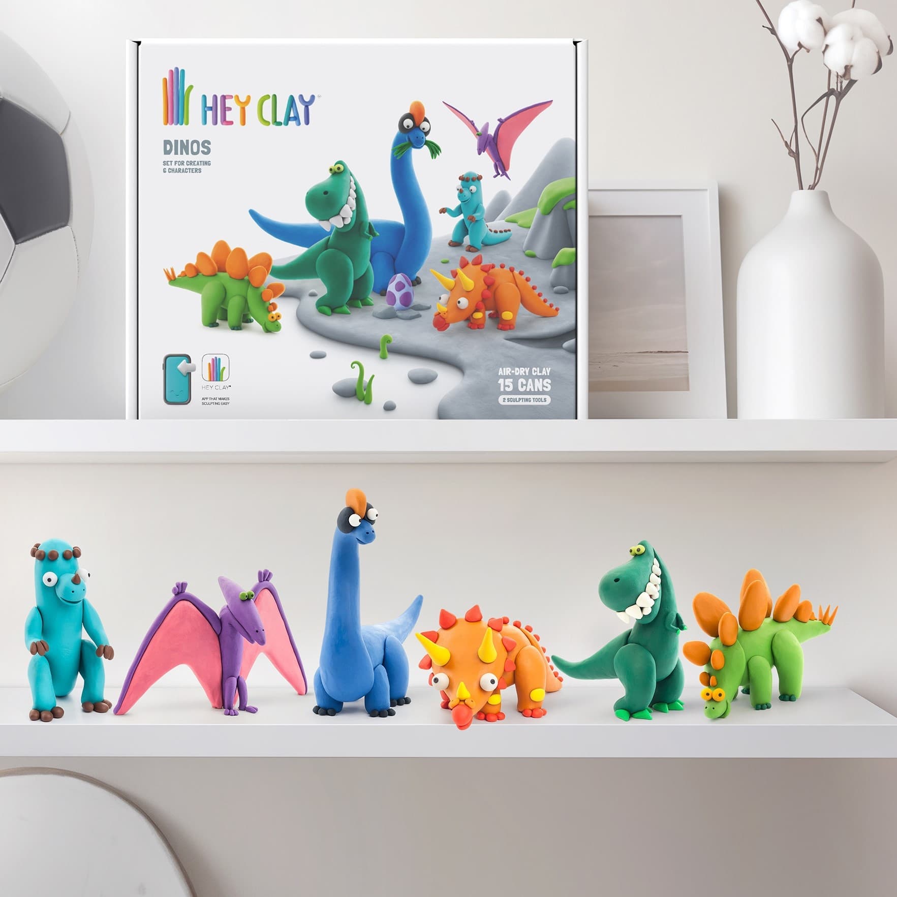 Klei Hey Clay dinos set à 15 delen 3