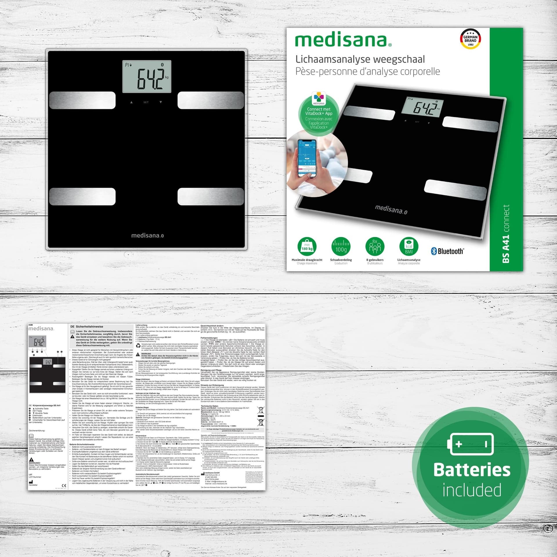 Weegschaal Medisana lichaamsanalyse BSA41 connect 6