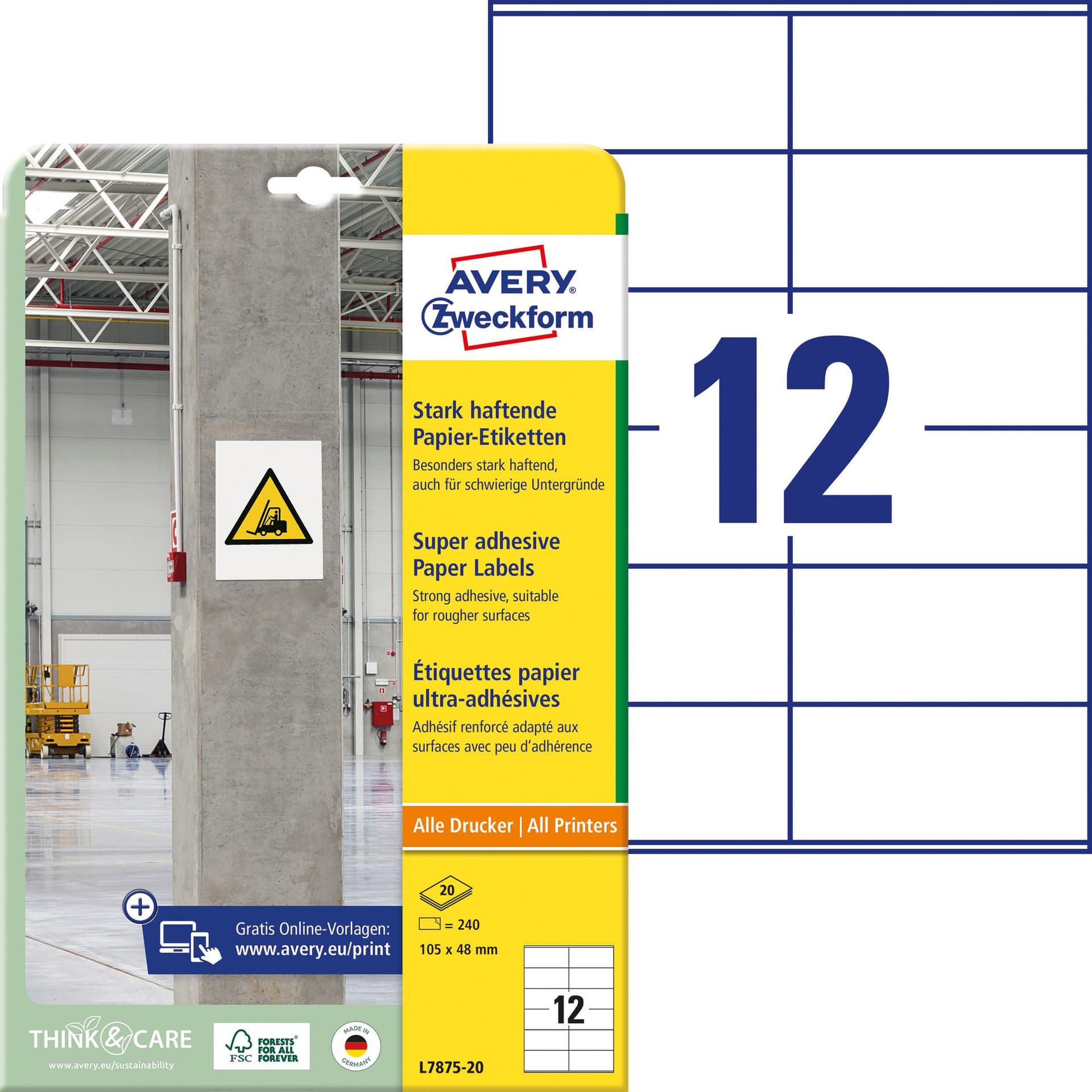 Etiket Avery L7875-20 105x48mm 240 stuks 2