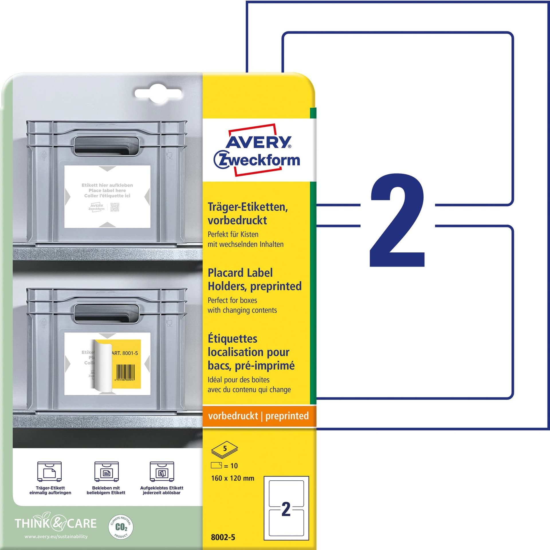 Positioneeretiket Avery 8002 160x120mm bedrukt 10 stuks 2