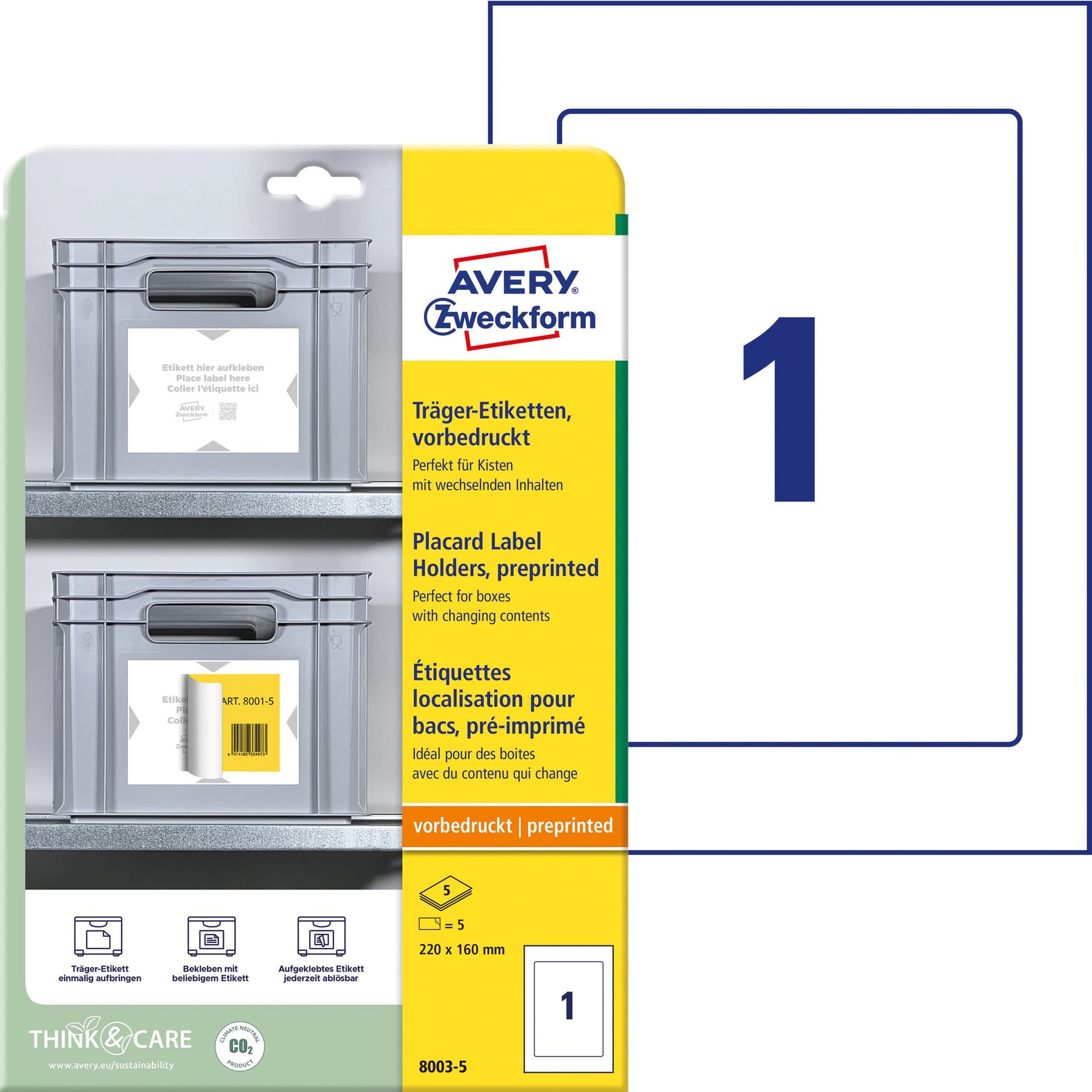 Positioneeretiket Avery 8003 220x160mm bedrukt 5 stuks 2