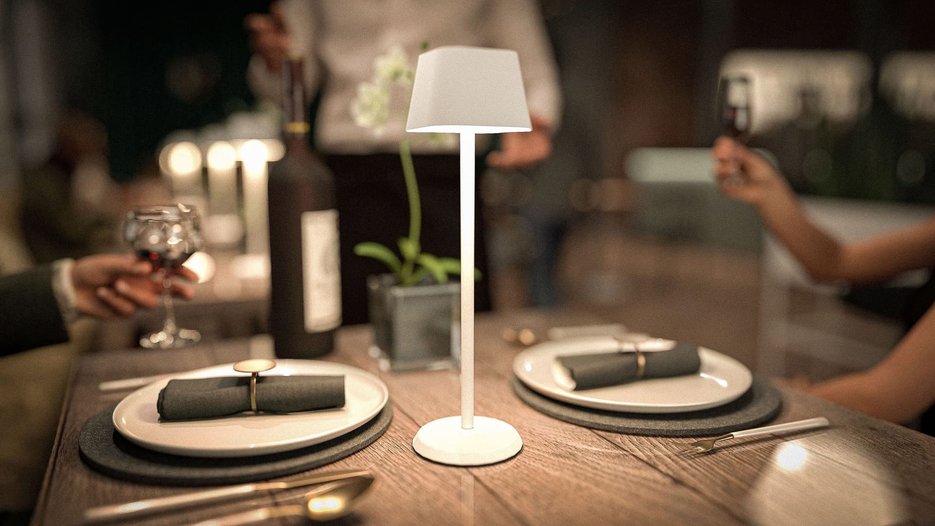 Tafellamp Securit Georgina LED oplaadbaar dimbaar wit 10