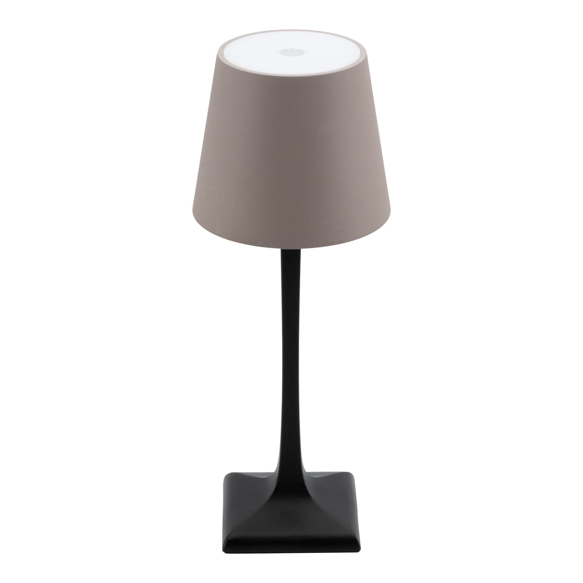 Tafellamp Securit Milano LED oplaadbaar dimbaar taupe-zwart