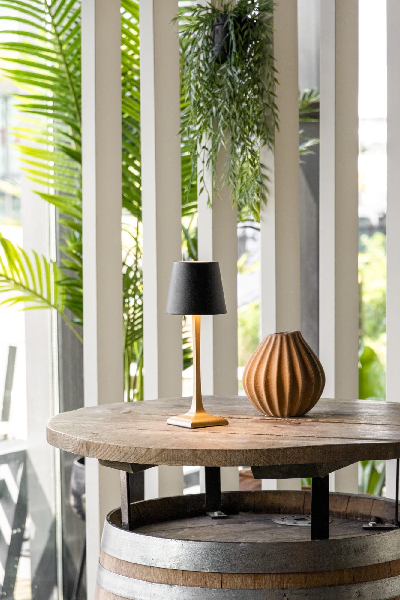 Tafellamp Securit Roma LED oplaadbaar dimbaar zwart-goud 6
