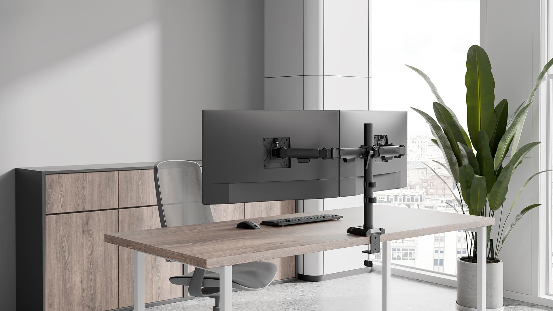 Monitorarm Neomounts NERO dual 10-32" zwart 9
