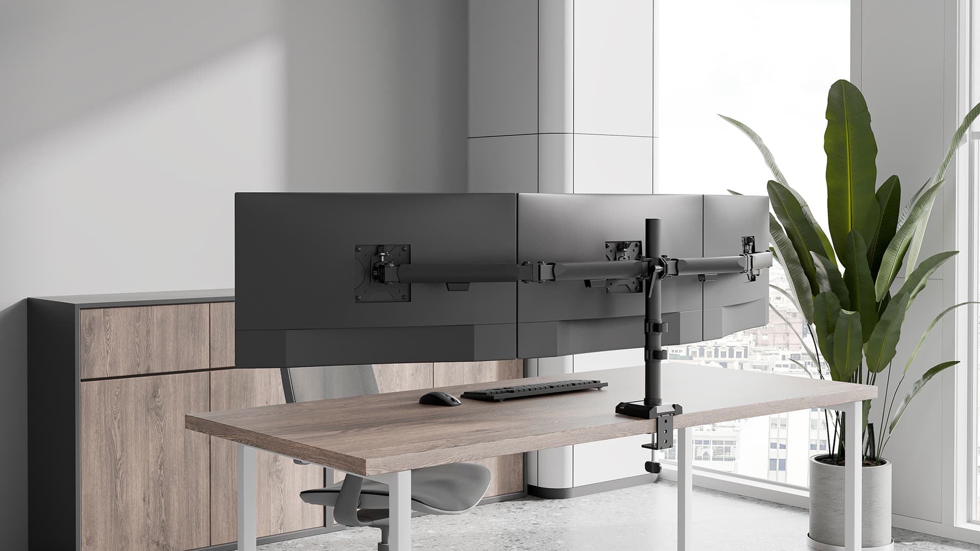 Monitorarm Neomounts NERO triple 17-27" zwart 9