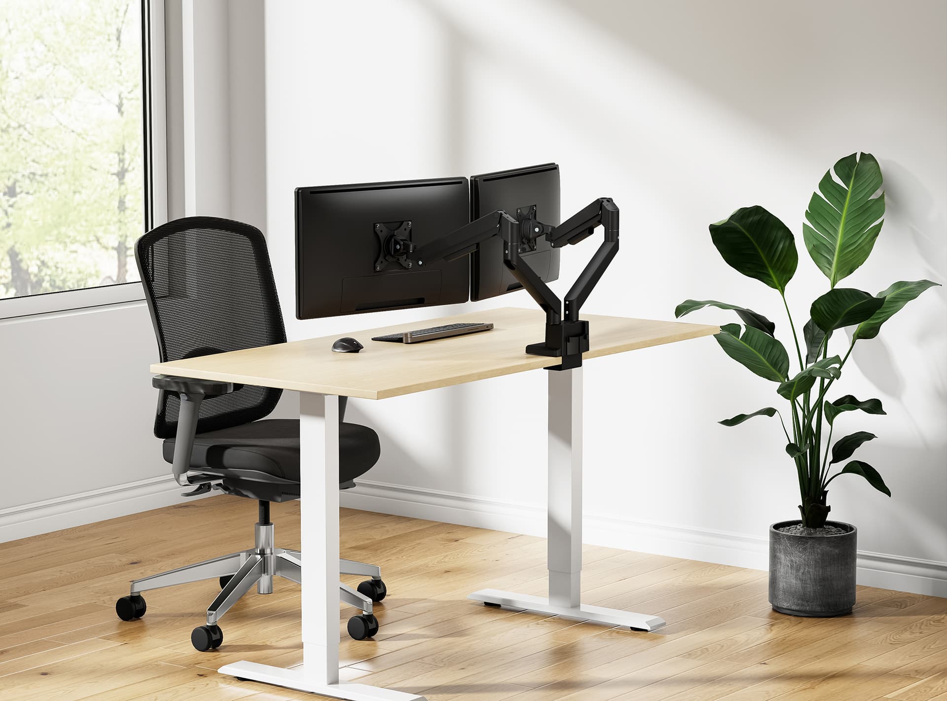 Monitorarm Neomounts NEXT Slim dual 17-32" zwart 10