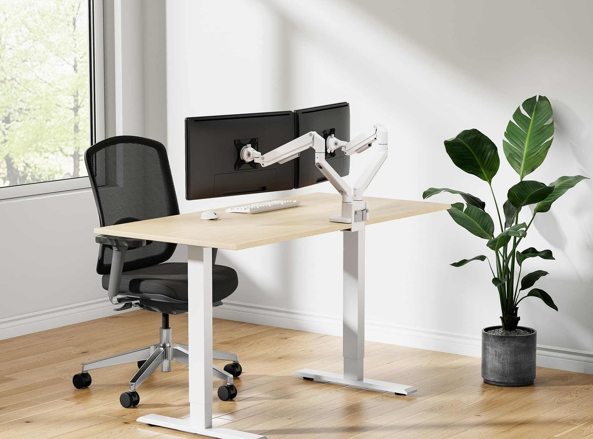 Monitorarm Neomounts NEXT Slim dual 17-32" wit 10