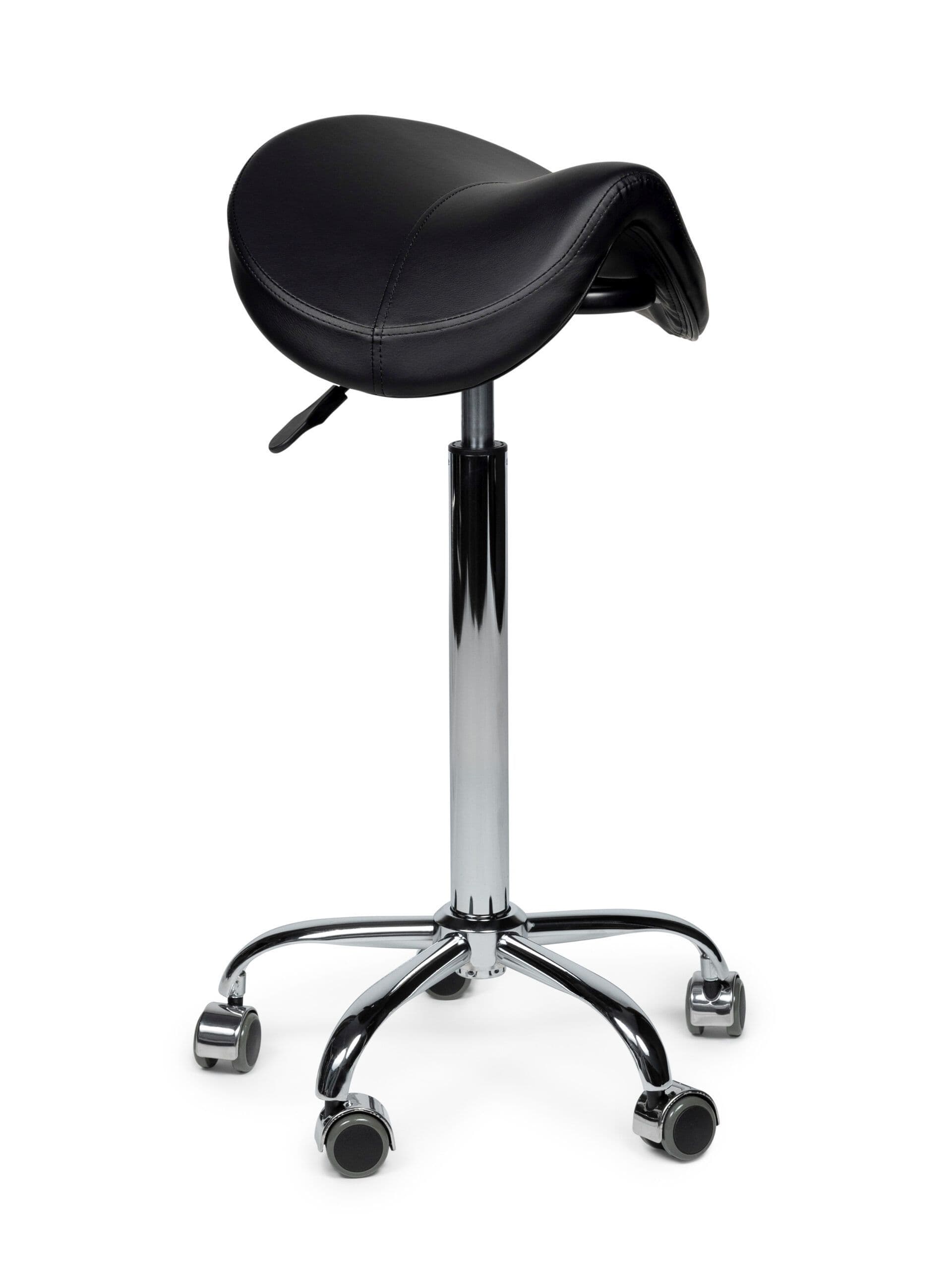 Zadelkruk Office Premium hoog zonder voetring harde wielen zw 3