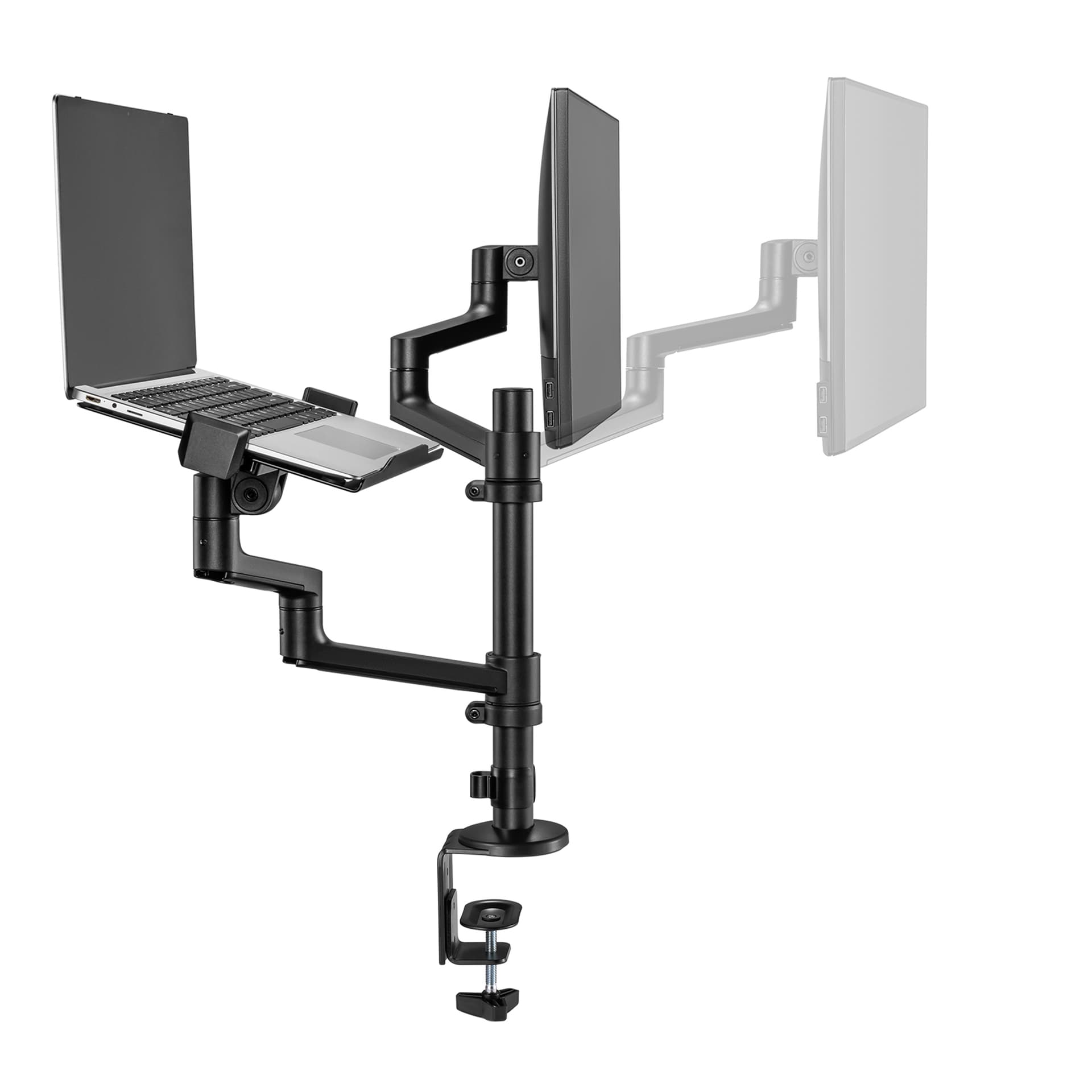 Monitorarm met laptophouder Neomounts NEXT Lite single 17-27" zwart 3