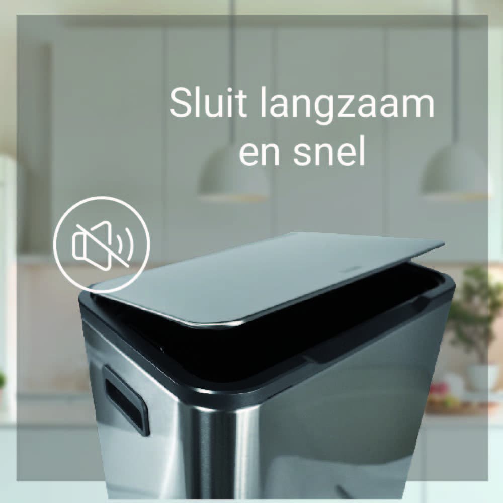 Pedaalemmer Desq 40 liter rvs zilver 2