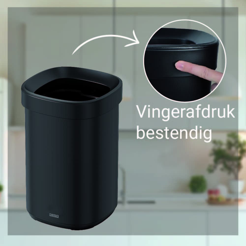 Afvalbak Desq open inworp 20 liter metaal zwart 2