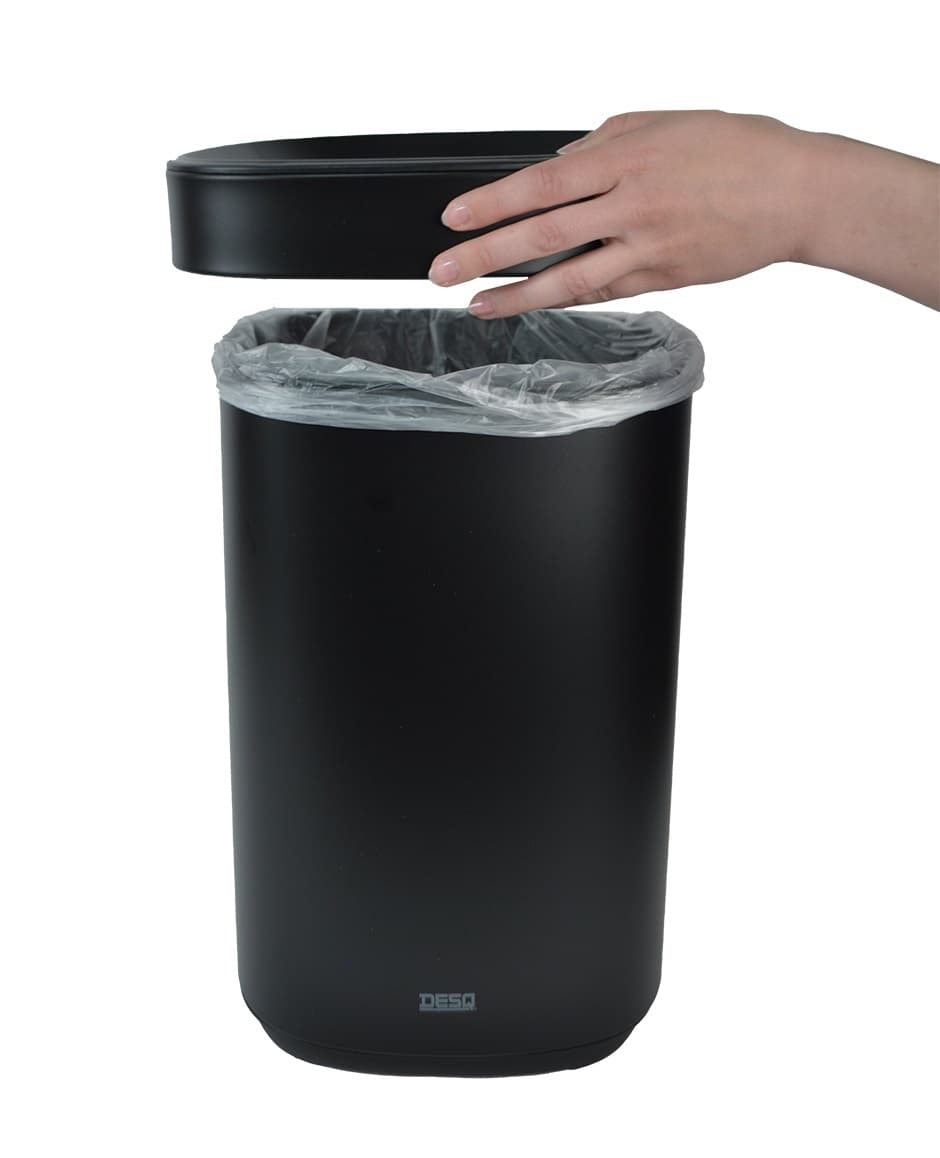 Afvalbak Desq open inworp 20 liter metaal zwart 3