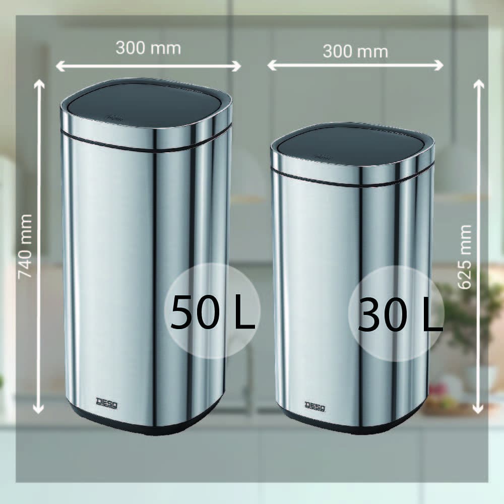 Afvalbak Desq Touch 30 liter RVS zilver 5