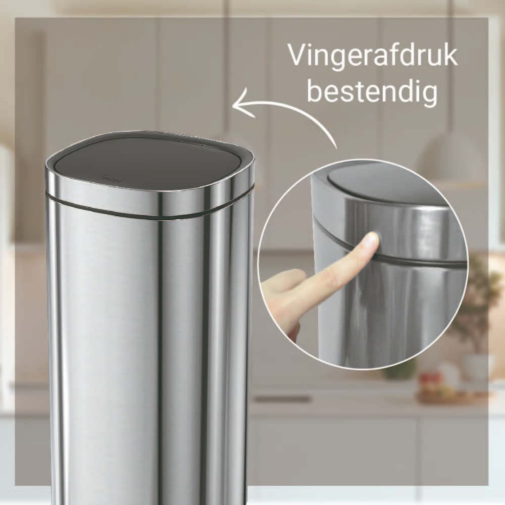 Afvalbak Desq Touch 50 liter RVS zilver 2