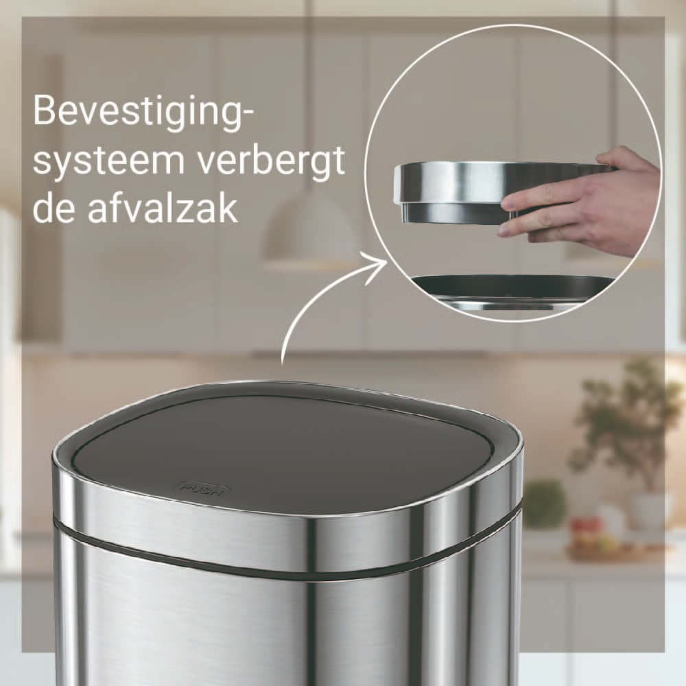 Afvalbak Desq Touch 50 liter RVS zilver 3