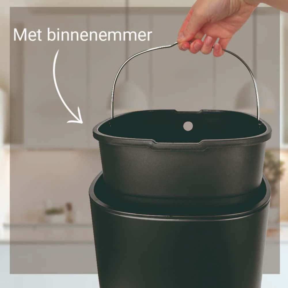 Afvalbak Desq Touch 30 liter RVS zwart 3