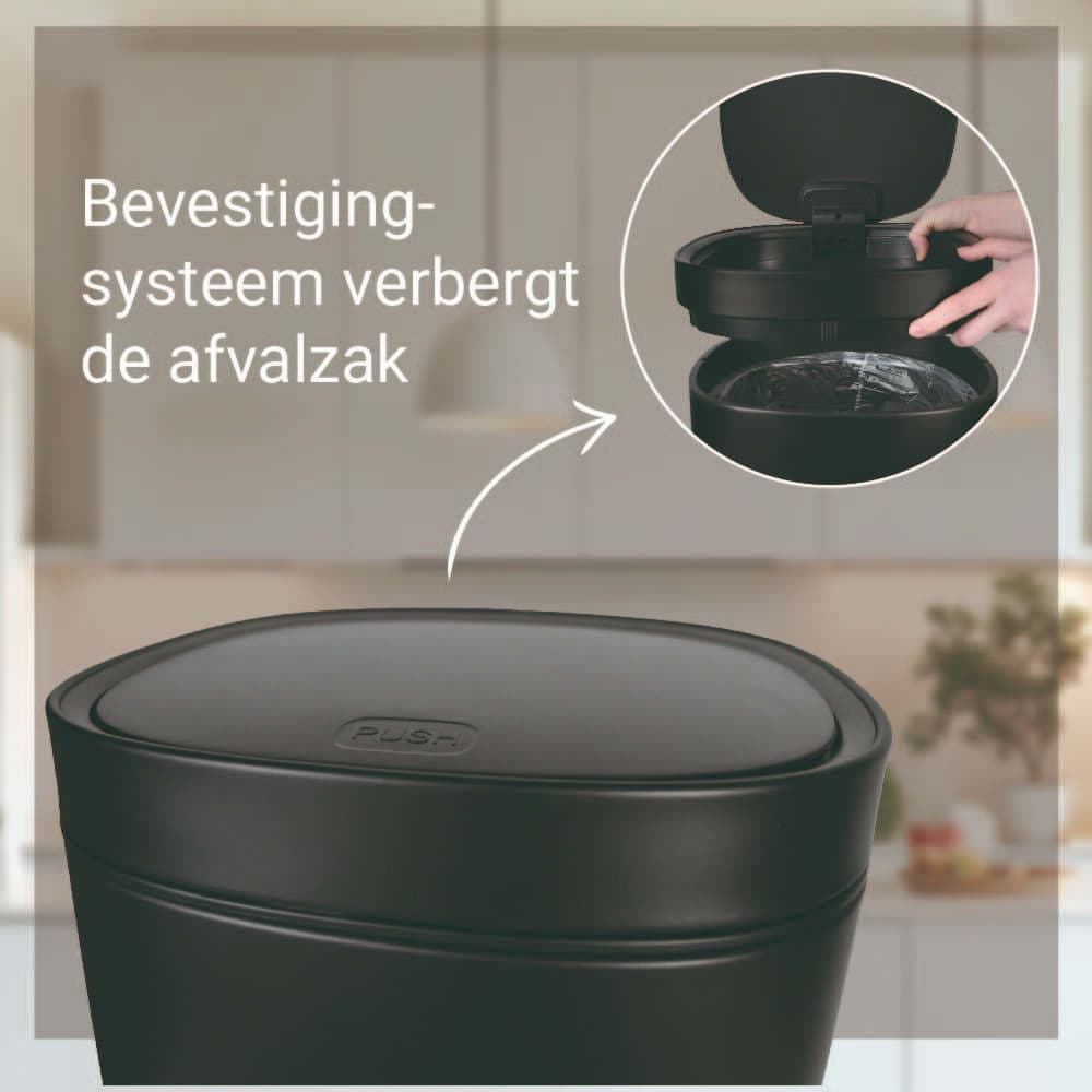 Afvalbak Desq Touch 30 liter RVS zwart 4