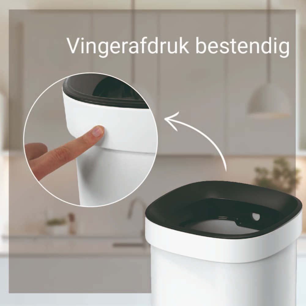 Afvalbak Desq open inworp 20 liter metaal wit 2