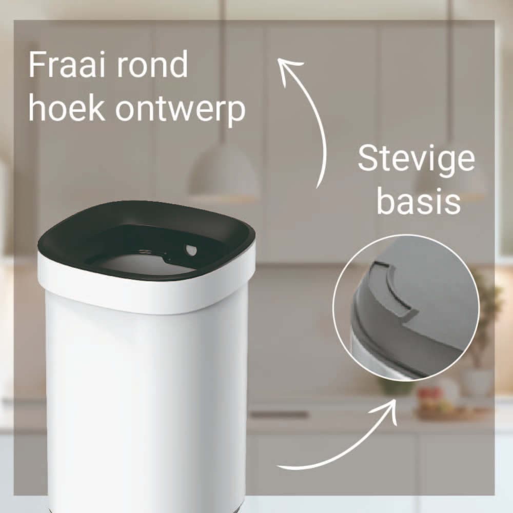 Afvalbak Desq open inworp 20 liter metaal wit 4