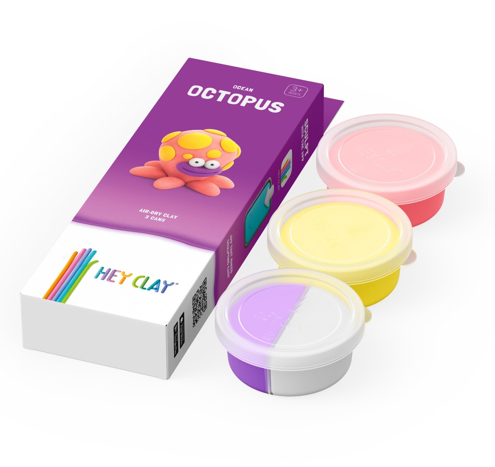 Klei Hey Clay Octopus 3 potjes 2