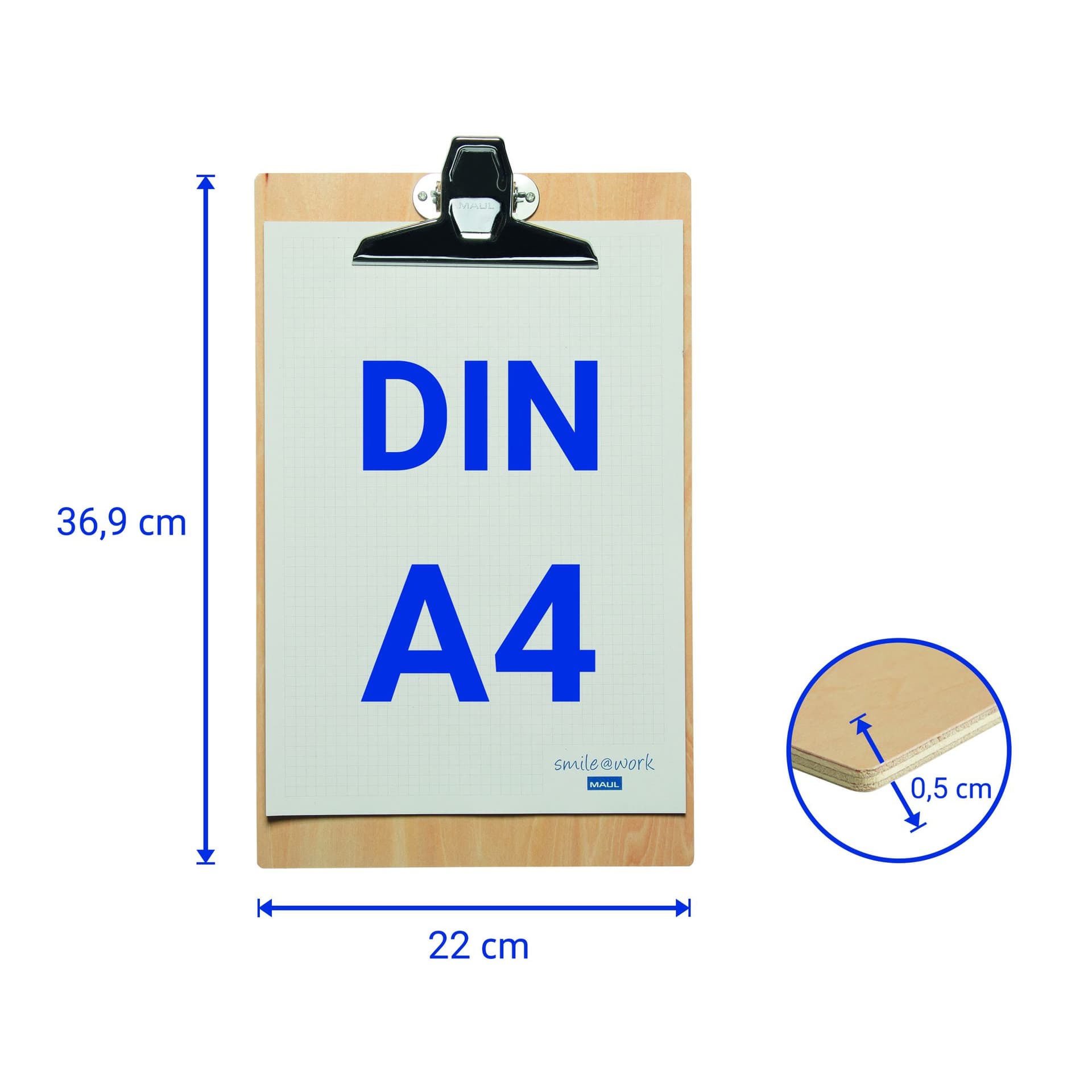 Klembord MAUL Tilia A4 staand hout 0.5 cm 5