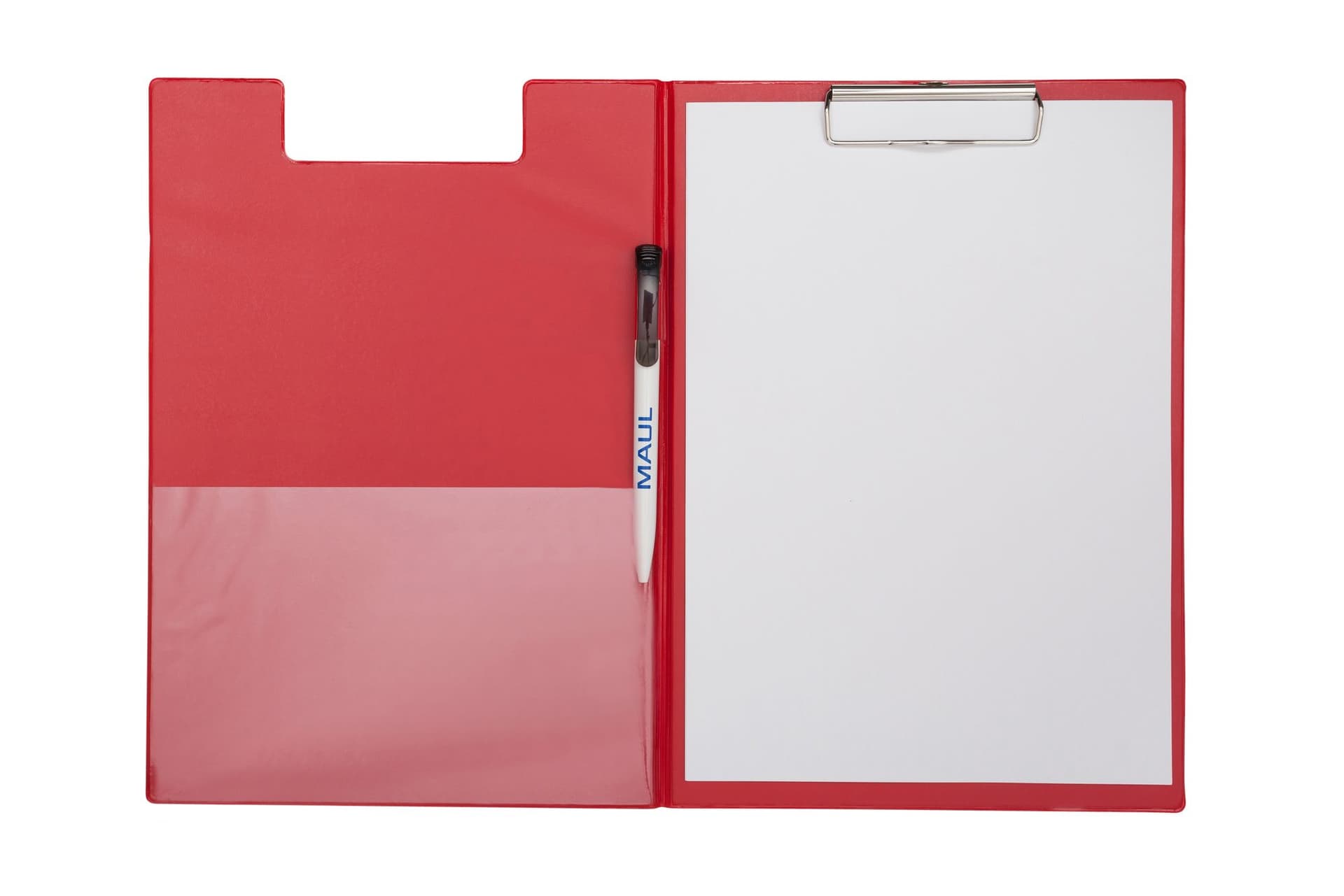 Klembordmap MAUL A4 staand PVC met penlus rood 3
