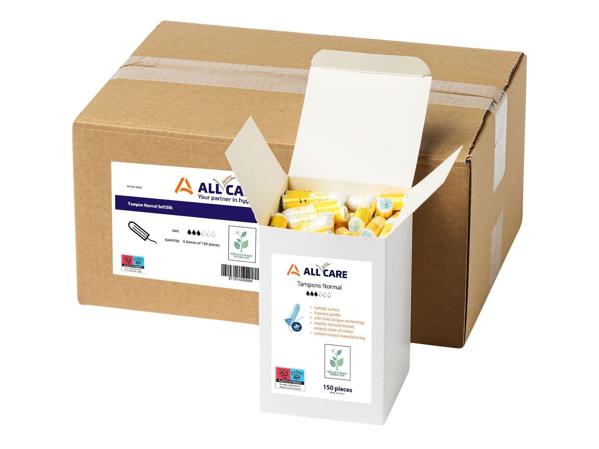 Tampon MediQo-line Normal (6 x 150 stuks) 2