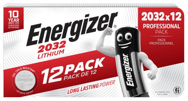 Batterij Energizer knoopcel 12x CR2032 lithium