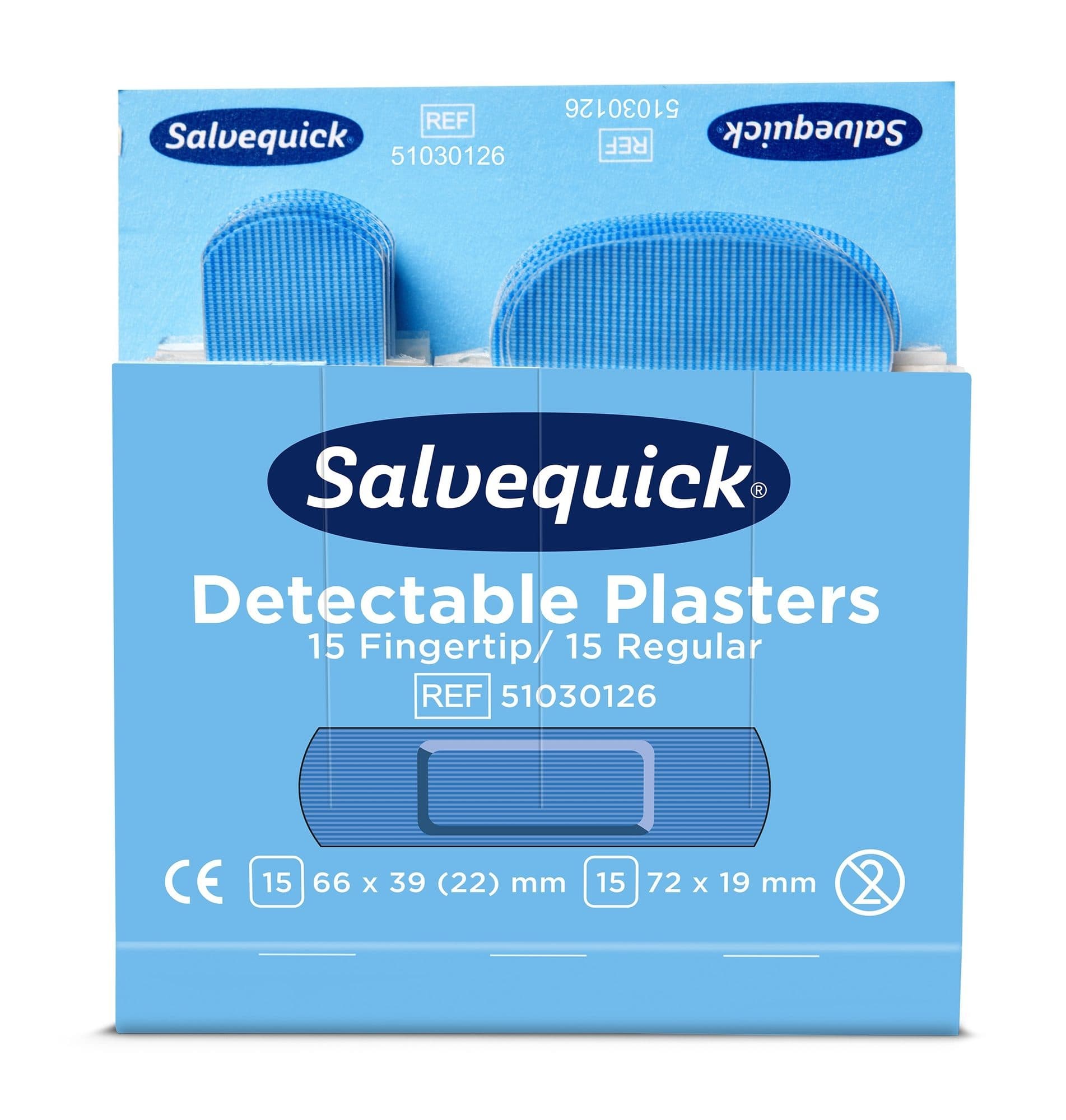 Pleisters Salvequick blauw detectabel mix 6x 30 stuks 2
