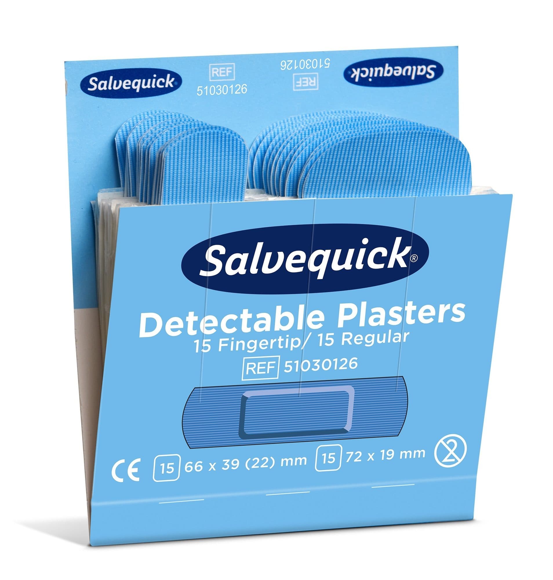 Pleisters Salvequick blauw detectabel mix 6x 30 stuks 3