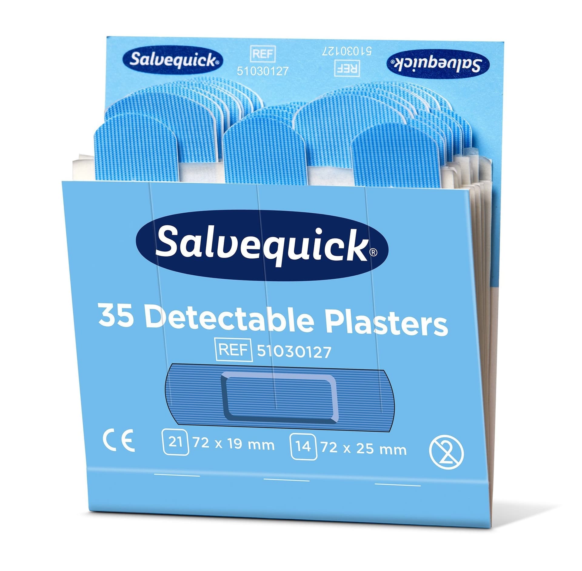 Pleisters Salvequick blauw detectable refill 6x 35 stuks 4