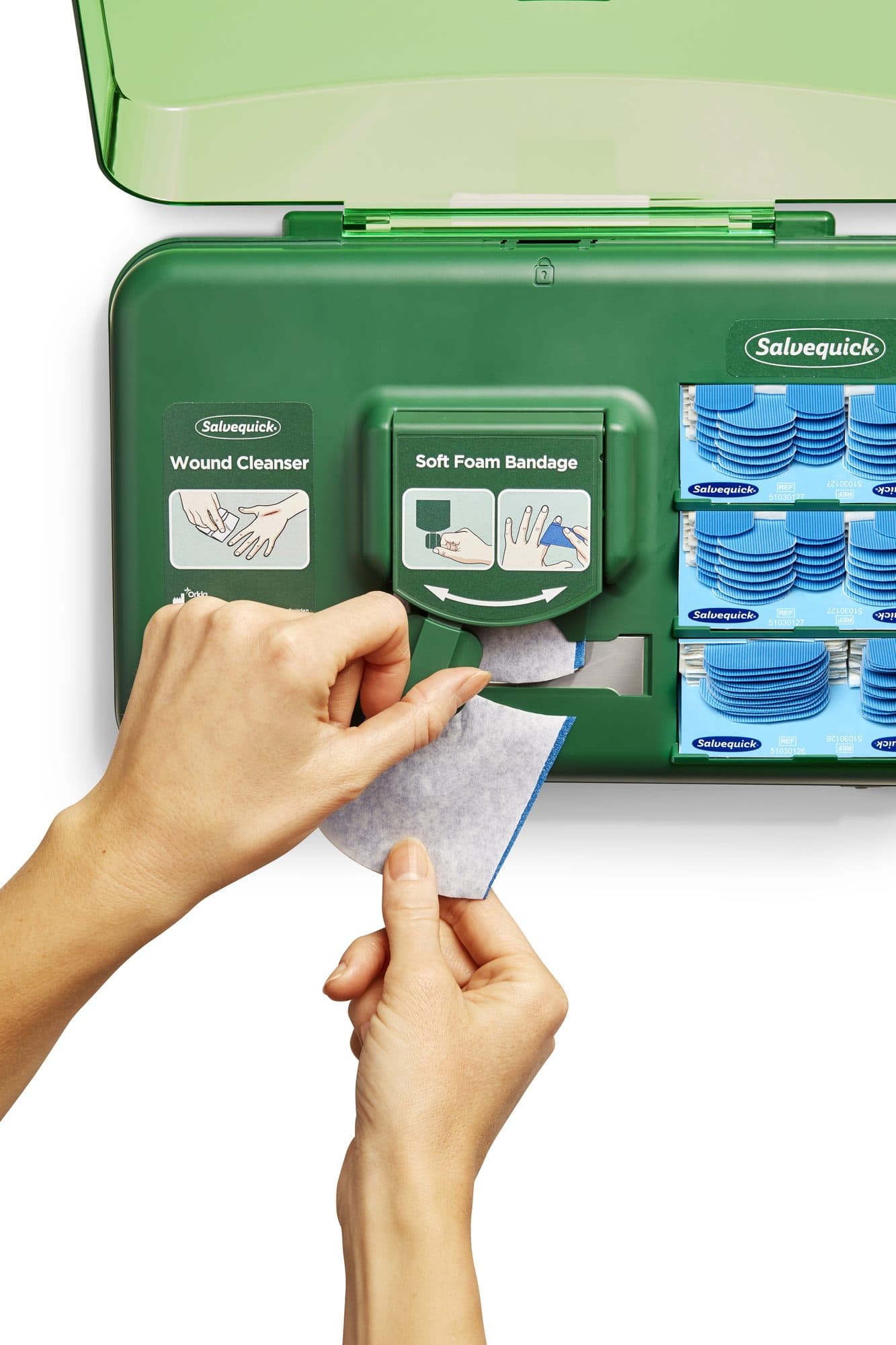 Wond dispenser Cederroth - Salvequick blauw 3